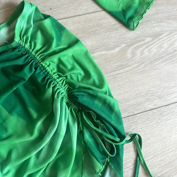 FESTIVAL vibes Green crop top and mini skirt set - SHESEEWORLD - S - Picture 4 of 7